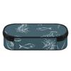 Pen Case Large Capacity Zipper Closure 300D Polyester with Main Pocket Mesh Layer and Removable Pen Divider for Classroom Use