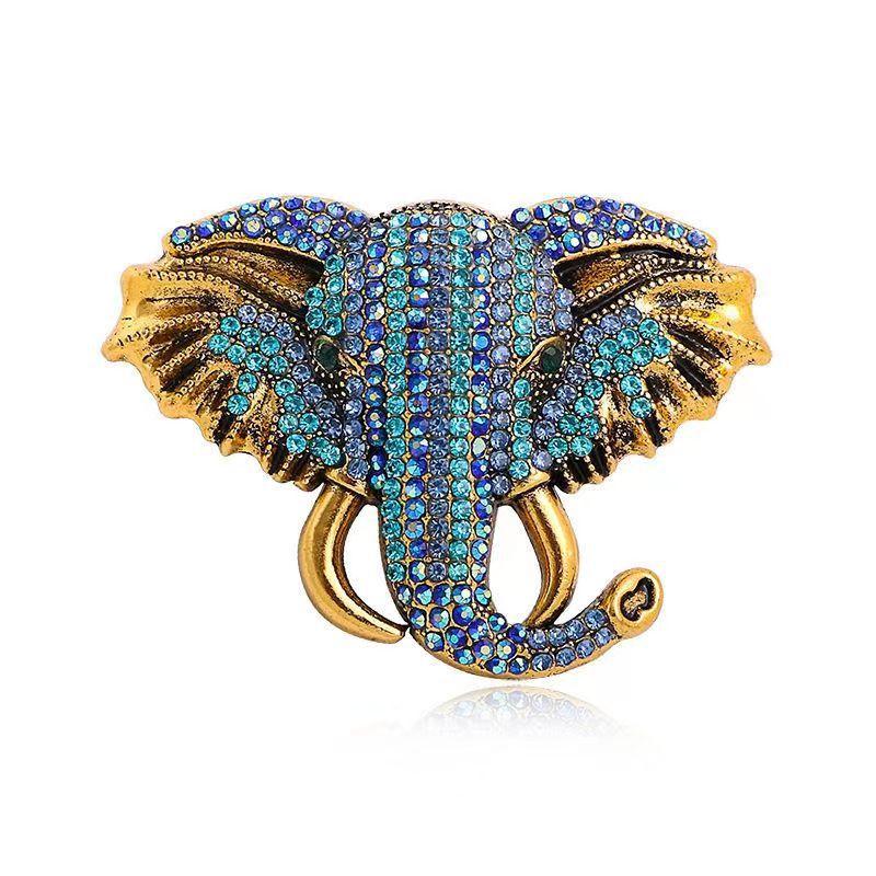 

Elephant Brooch Pins For Men Party Coat Scarf Jewelry Accessories Cute Animal Rhinestone Bouquet Lapel