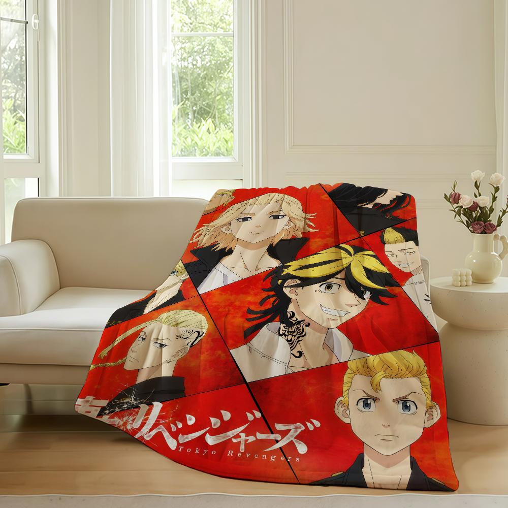 Adventure anime Tokyo Revengers Blanket For Sofa Office Bed Plane Travel Sleep Read Relax Camping Soft And Warm
