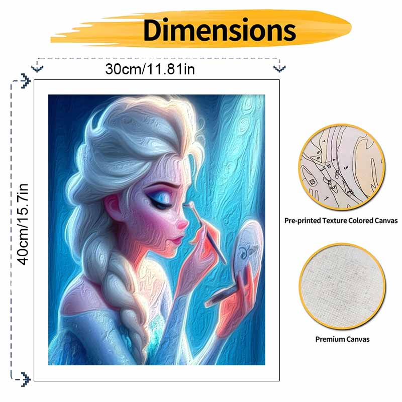 Disney Elsa Makeup Oil Painting Kit Home Bedroom Wall Decor Handmade Gift Art Decor Beauty Princess Painting DIY Crafts Supplies Gift