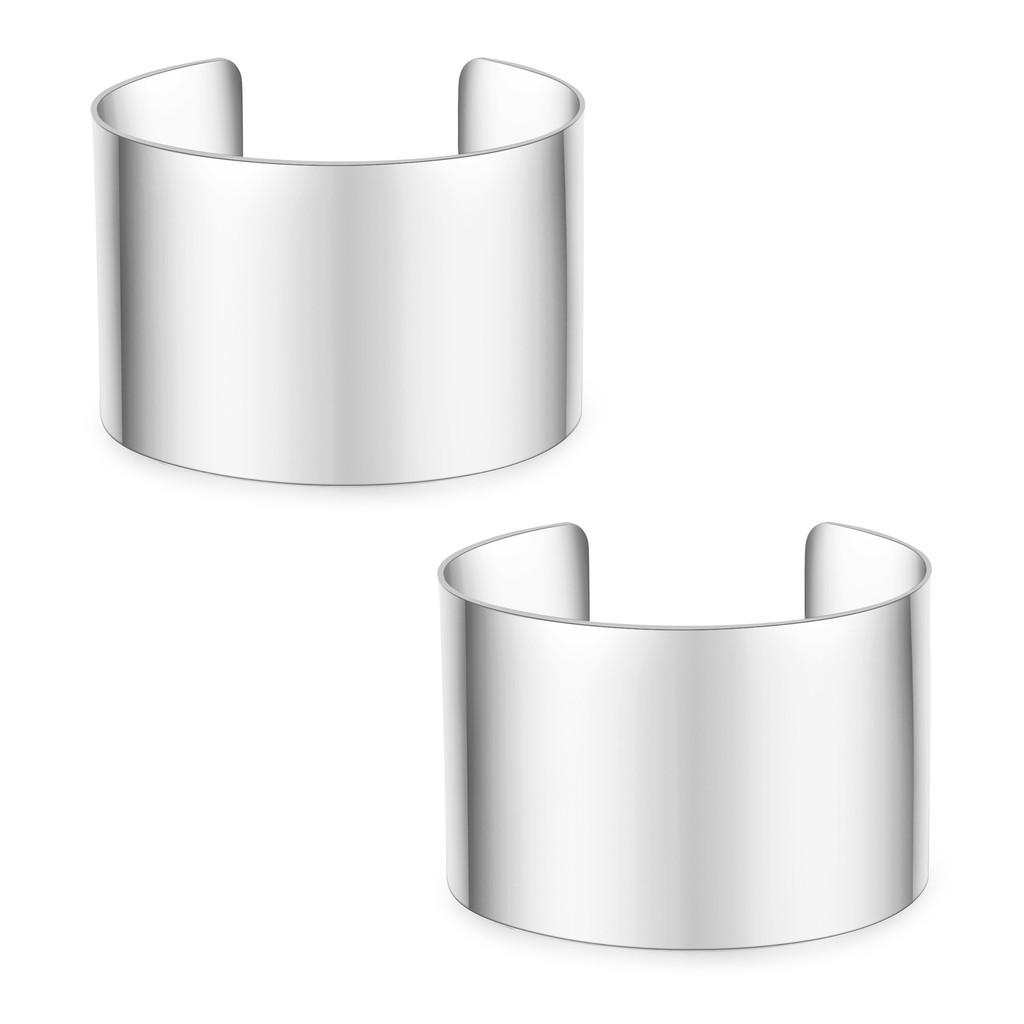 

Geometric Metal Open Cuff Bracelet With Electroplated Finish For Trendy Street Style Silver B
