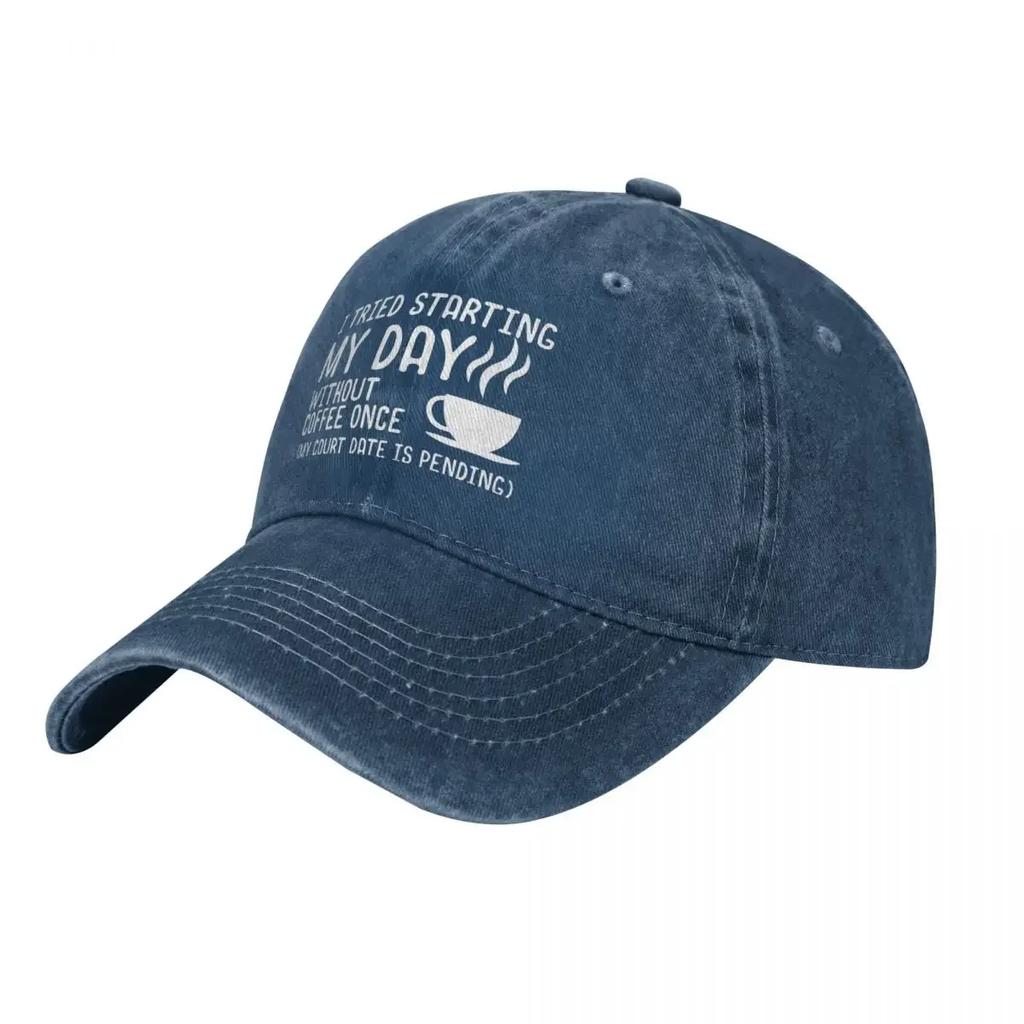 I Tried Starting My Day Without Coffee CoffeeThemed Humorous demin Trucker Hat Outdoor Adventures Mens Hats Cap Man Summer