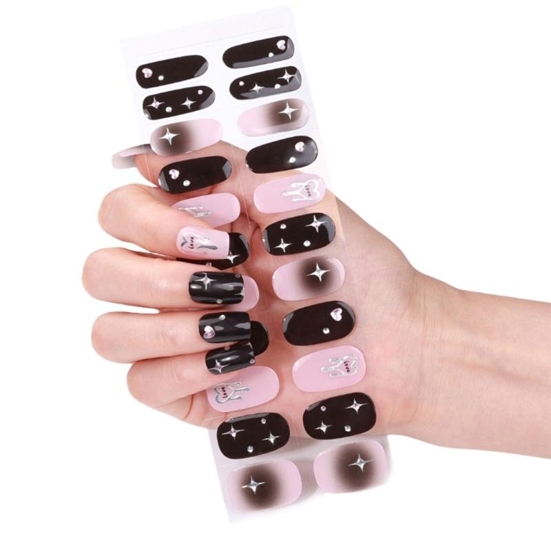 Bronzing Gels Nails Stickers French Styles Nails Art Stickers Nails Polish Wraps Cured Gels Nails Strips