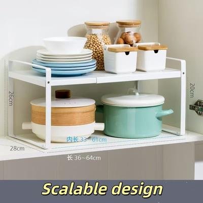 Kitchen Cabinet Multi Level Shelf Storage Rack Seasoning Expandable Home Space Heavy Duty Metal