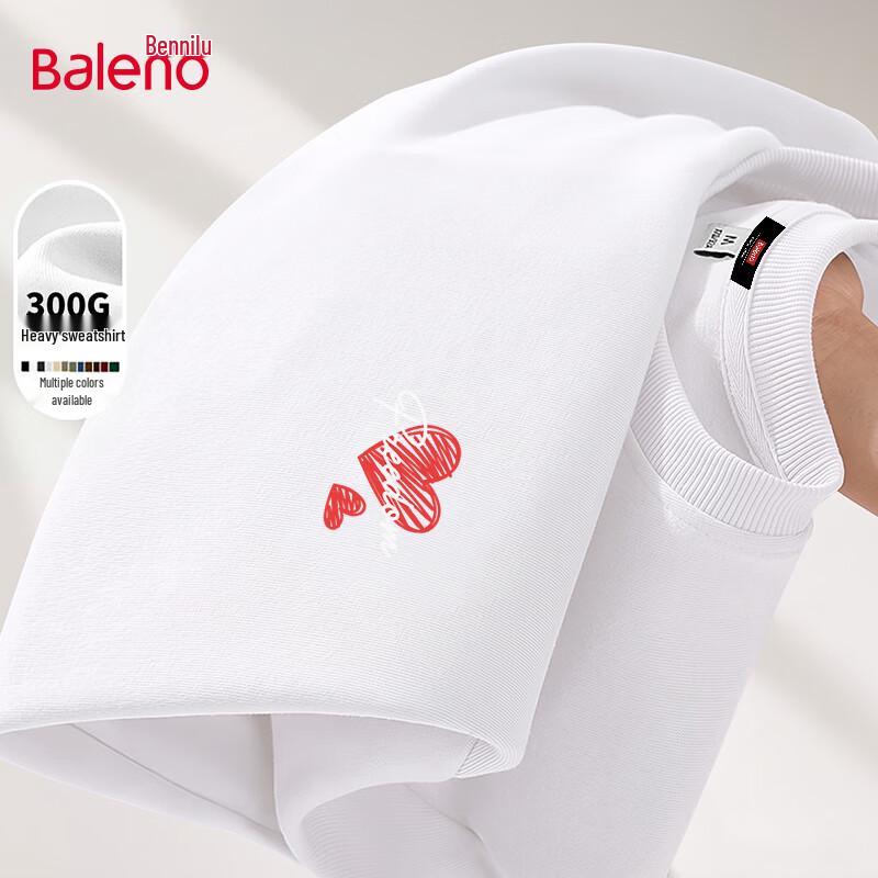Baleno Men's Oversized Heart Print Crewneck Sweatshirt