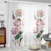 2 Pieces HD Digital Pink Carp Lotus Pond Printed Window Valance Home Decorating Style Decorative Living Room Bedroom Rodding Cur