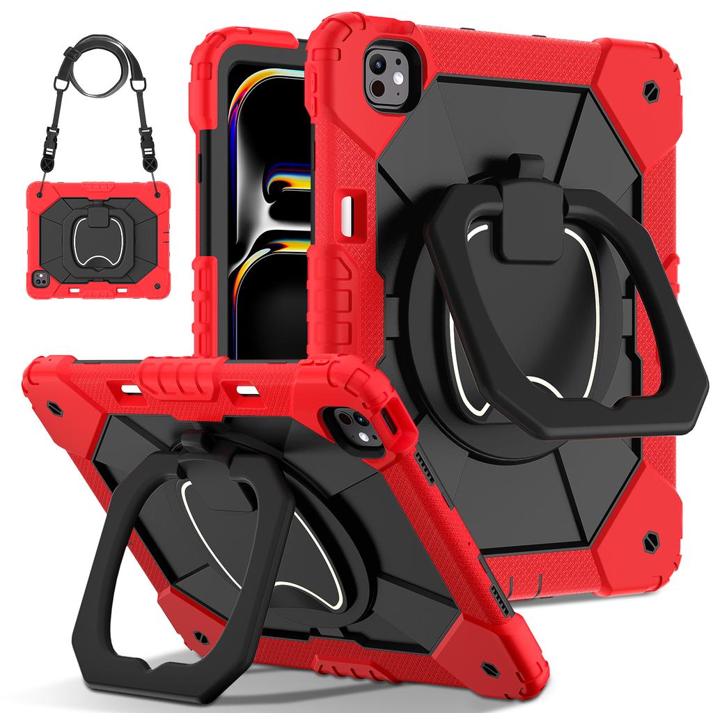 Stand Case for IPad Air 13 2026 M4 2025 M3 2024 M2 4 5 Pro 13 2025 M5 2024 M4 Rotating Handle Grip Rugged Cover Shoulder Strap