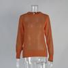 Women's Mohair Round Neck Pullover Sweater  Spring Summer Semi-sheer Comfortable Knit Base Top