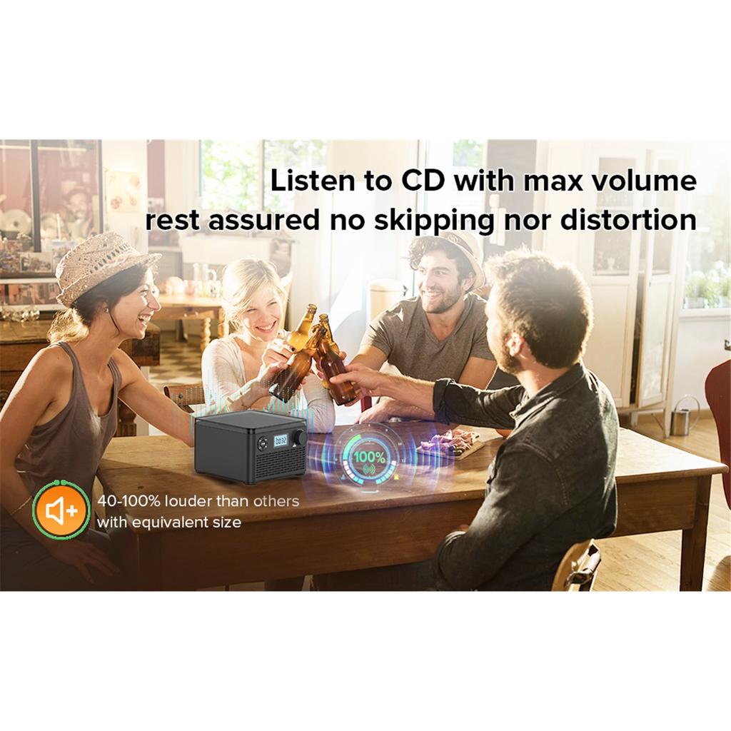 Portable Cd Player With Speakers And Bluetooth Small Rechargeable CD With USB Mp3 And FM Radio