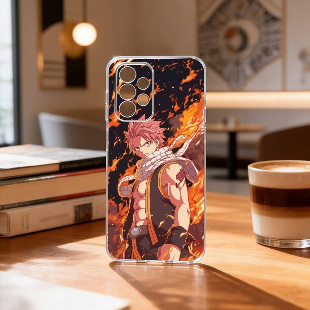 Coque de téléphone Fairy Tail Natsu Dragon Slayer Silhouette Pour Samsung S25,S24,S21,S22,S23,S30,Ultra,S20,Plus,Fe Housse Transparente