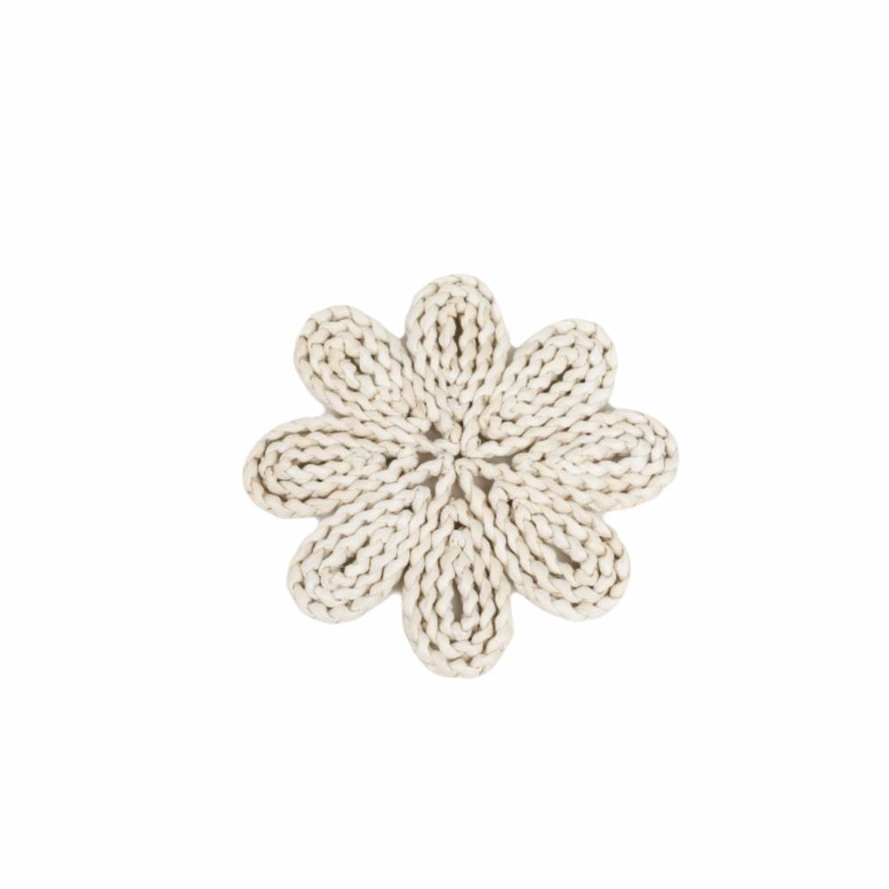 Boho Straw Woven Tray Wall Decor Round Basket Macrame Straw Wall Hangings Non Slip Heat Resistant Woven Coaster Placemat