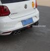 Kompatibel mit Volkswagen Polo 2014-2018 Hecklippe Stoßstangen-Spoiler mit Doppel-Auspuffauslass.