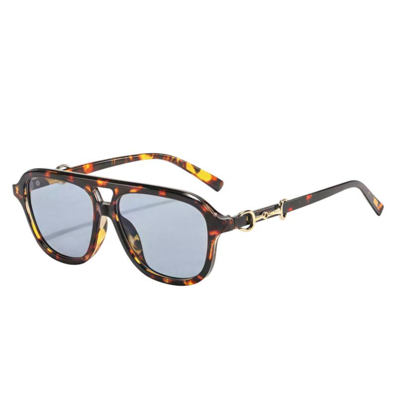 New double beam pilot sunglasses, European and American ins Internet celebrities big frame fashion street shooting show face small sunglasses trend