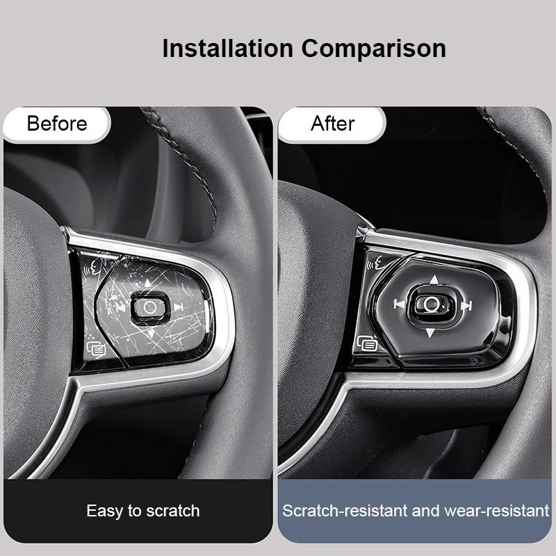 Car Steering Wheel Button Decoration Sticker Epoxy Protection Stickers for Volvo XC60 XC90 S90 V90 S60 V60 Interior Accessories