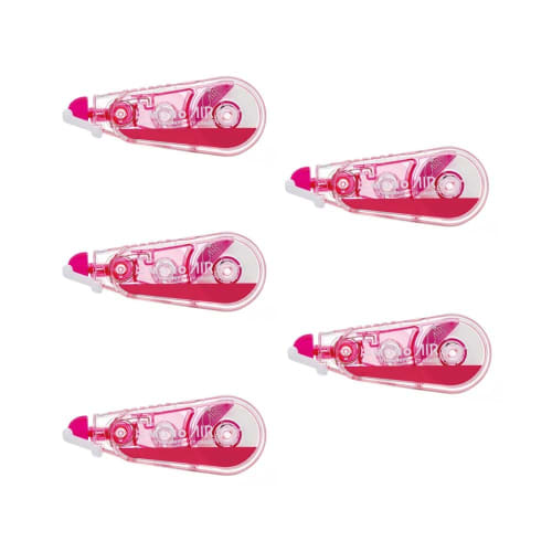 

Tombow Pencil Correction Tape 6mm MONO Mono Air (Light Touch/High Adhesion Tape) Single Use Type 10m Pink 5 Pieces CT-CA6C80-5P
