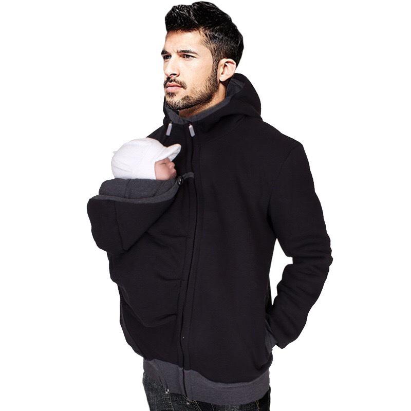 European and American Kangaroo Parent Multifunctional Sweatshirt with Nursery Bag for Autumn and Winter.