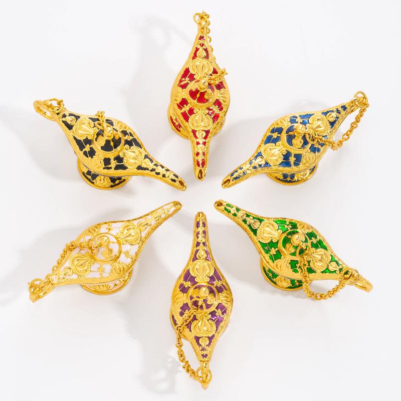 Vintage Wishing Aladdin God Lamp Palace Style Mini Statue Wedding Festivals Party Home Living Room Tabletop Decoration Crafts