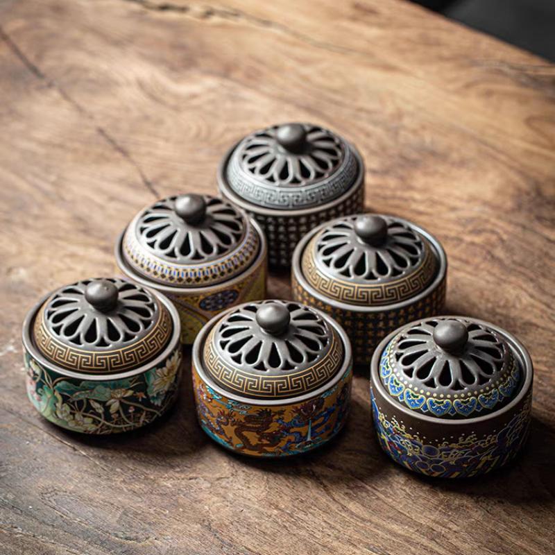 Bruciatore di Incenso Smalto Cloisonné Antico Opere d'Arte Decorazioni Design Creativo Uso Domestico Interni Raffinati Lore dell'Incenso Smalto Colorato Bruciatore di Incenso