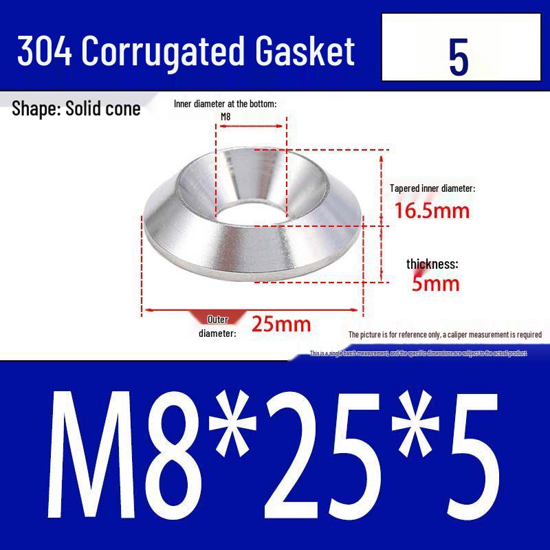 304 Stainless Steel Decorative Conical Fish Eye Washer for M3-M10 Countersunk Holes