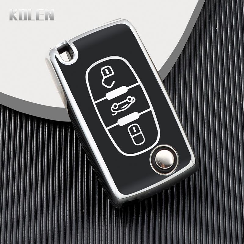 

Fashion Tpu Car Flip Key Case Cover Shell Fob For Peugeot 107 207 307 308 407 607 3008 5008 For Citroen Xsara Picasso C5 C6 C8