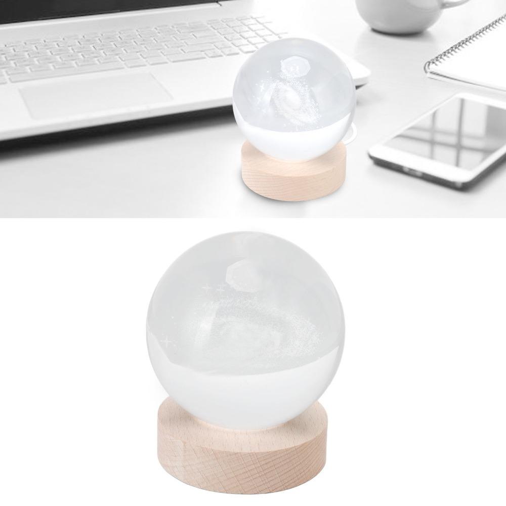 8cm 3D Crystal Lamp Round LED Crystal Ball Galactic Color Changing Light Bedroom Decor