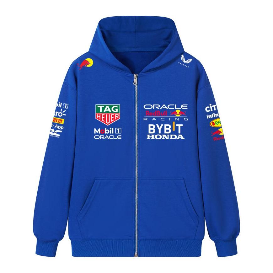 Red Bull F1 Team Zipper Hoodie Verstappen Formula 1 Racing Zipper Sweatshirt Men Women Casual Pullover