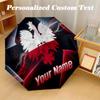 8 Rib Auto Folding Umbrella Poland Football Print Custom Name Text Portable Rain Gear