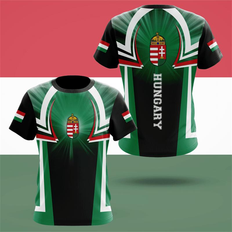 

Hungary National Emblem Flag 3D Men s T Shirt Summer Cool Casual O-Neck Short Sleeves Breathable Sports Gym Tees Outdoor Jerseys S