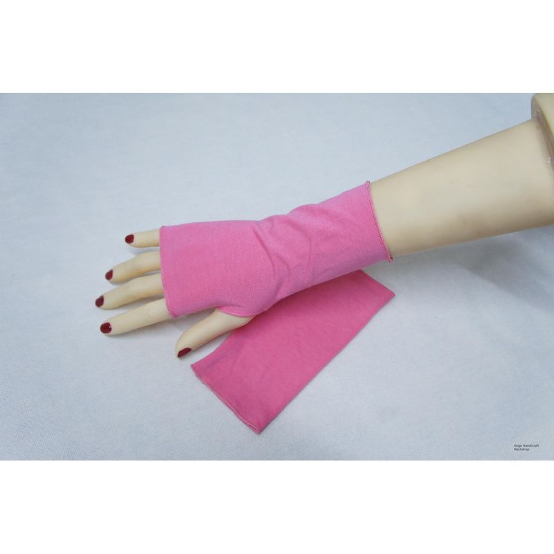 

Весенне-летние мужские и женские короткие тонкие перчатки без пальцев для велоспорта, защиты от солнца, полуперчатки, закрывающие шрам, татуировку, хлопковые перчатки без пальцев Watermelon red-a pair L