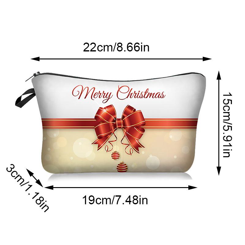 1pc Portable Printed Makeup Bag, Portable Cosmetic Storage Bag For Travel, Perfect For Halloween And Christmas Gifts For Women And Girls