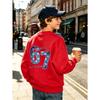 Unisex Kids Sweatshirt, Back Print Star Gradient Number 67 Six Seven Long Sleeve Pullover, Boys Girls Casual Sweatshirt For Kids Over 4 Years Old