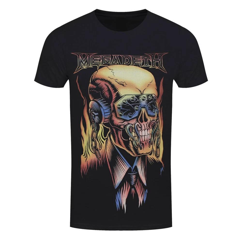 Megadeth TShirt Flaming Vic Band Official New Black S