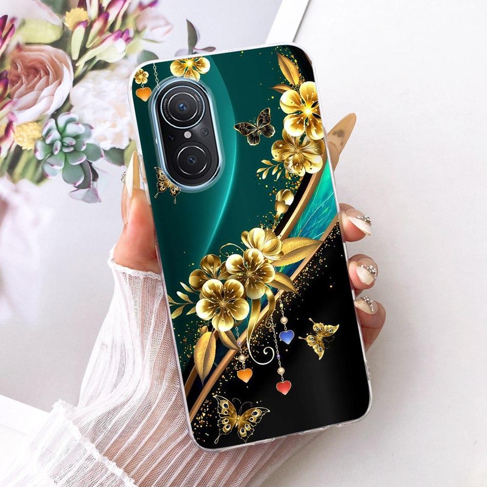 For Huawei Nova 9 SE Nova9 Cute Flower Butterfly Cat Painted Case For Huawei Nova 9 9SE Soft Silicone TPU Phone Cases