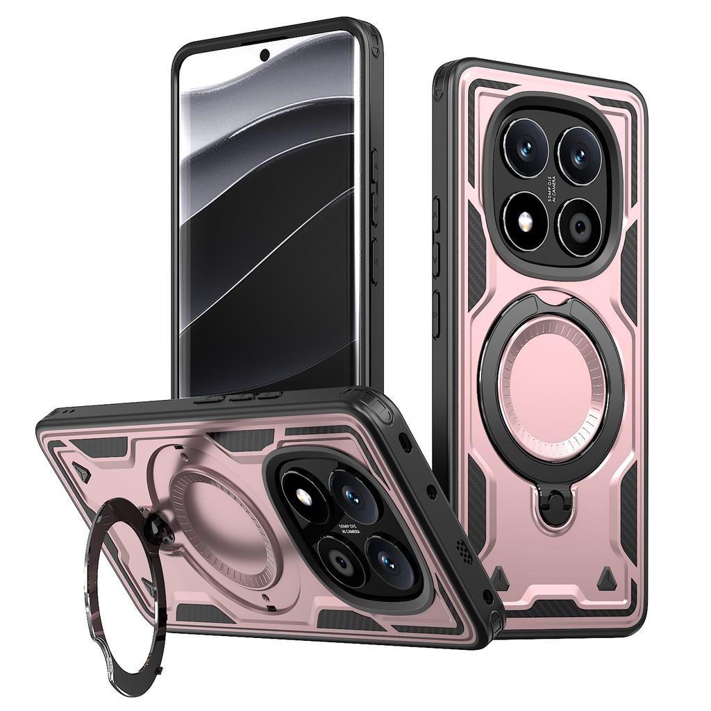 For Xiaomi Poco X7 5G/Redmi Turbo 4 Pro 5G Case Compatible with MagSafe Military Protection PC+TPU Kickstand Phone Cover