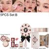 Flower Knows Erdbeer-Cupid Samtige Matte Lippencreme Gepresstes Puder Flüssiges Rouge Set Langanhaltendes Leichtes Make-up
