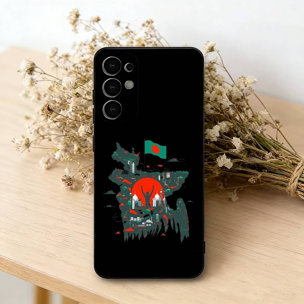 

B-Bangladesh F-Flag Phone Case Black Silicone Soft For Samsung S25,S24,S21,S22,S23,S30,Ultra,S20,Plus,Fe,Lite Samsung S24