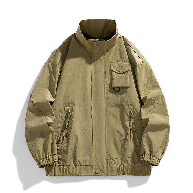 

Couple Outdoor Mountaineering Jacket Japanese Casual Solid Color Loose Handsome Casual Jacket Versatile Waterproof Sunscreen XXXXL зелений