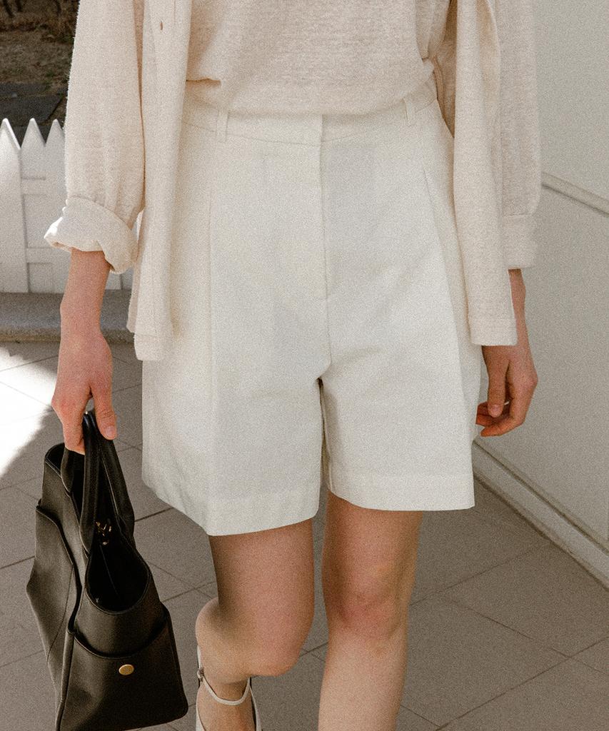 Noing Cotton Blending Half Pants (Cream)