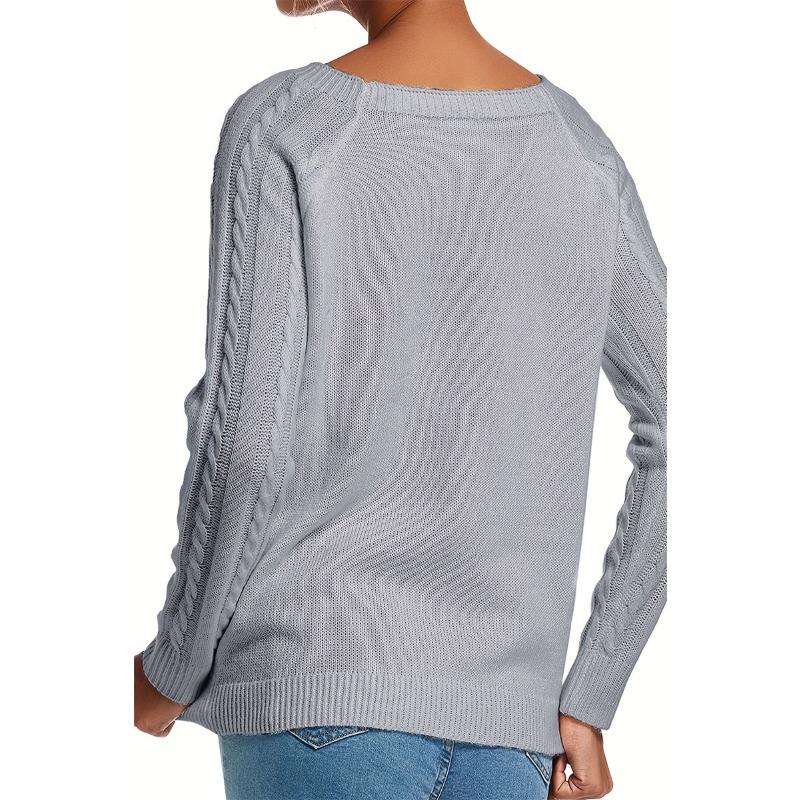 Autumn and Winter Women's Twist Knit Pullover Sweater