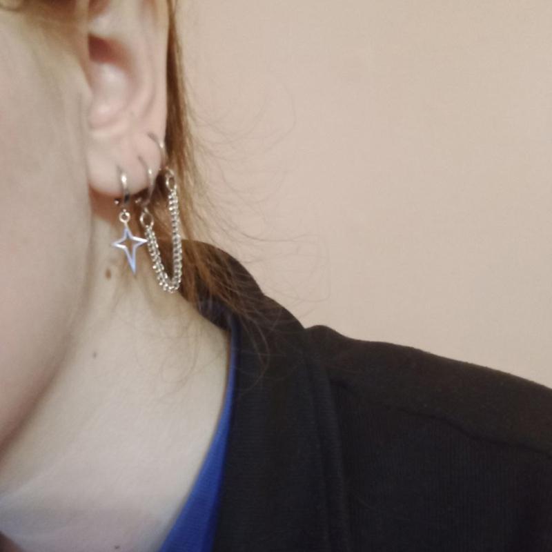 Schwarz Silber Farbe Kleine Kreuz Stern Ohrringe für Damen Mädchen Einfache Koreanische Mode Ohrstecker Ohrring Trend Schmuck