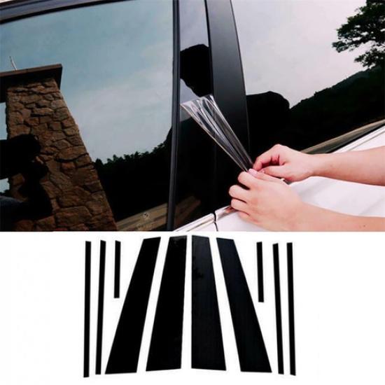 10pcs Glossy Black Pillar Posts Door Window Cover Trim For Toyota RAV4 -