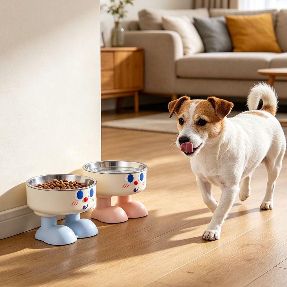 Anti-Tip Pet Bowl Stainless Steel Dog Bowl Cute Pet Feeding Bowl  Dog