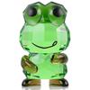 Qianwei K9 Crystal Glass Frog Figurine, Exquisitely Handcrafted Glass with a Realistic Design, Feng Shui Charm, Entryway or Bathroom Decor, a Stylish