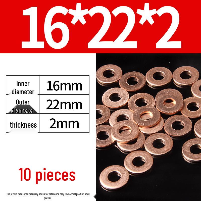 2mm Pure Red Copper Sealing Ring Marine Instrument Flat Washer
