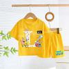 SpongeBobs T-shirt Shorts Set Kids Cute Letter A-Z Tees Pants Children Summer Outdoor Sports Short Sleeve Trousers Boy Girl Gift