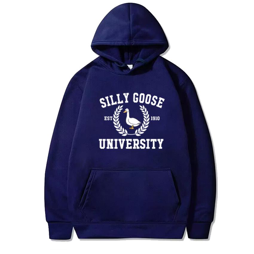 

2025 New Funny Silly Goose University printed Hoodies Unisex harajuku fashion pullovers Men women Casual Long sleeve Sweatshirt 3XL