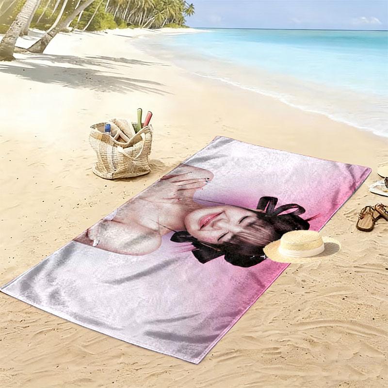 LISA Print Beach Towel, Large Soft Quick Dry Towel for Beach Camping Swimming
