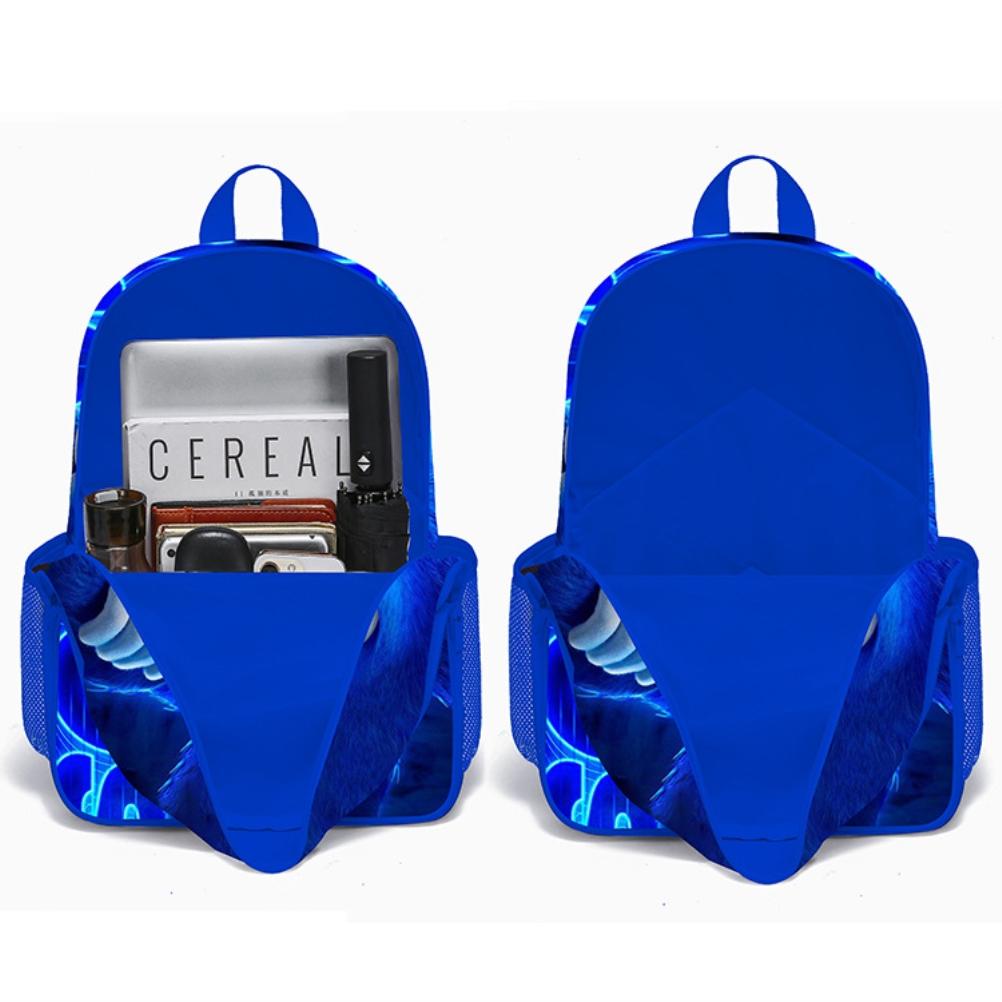 Set 3 Pezzi Zaini per Bambini Leggero Stampa 3D Alla Moda Spazio Sufficiente Zaino Anime Tessuto Oxford a Trama Piana 600D per Gite Giornaliere