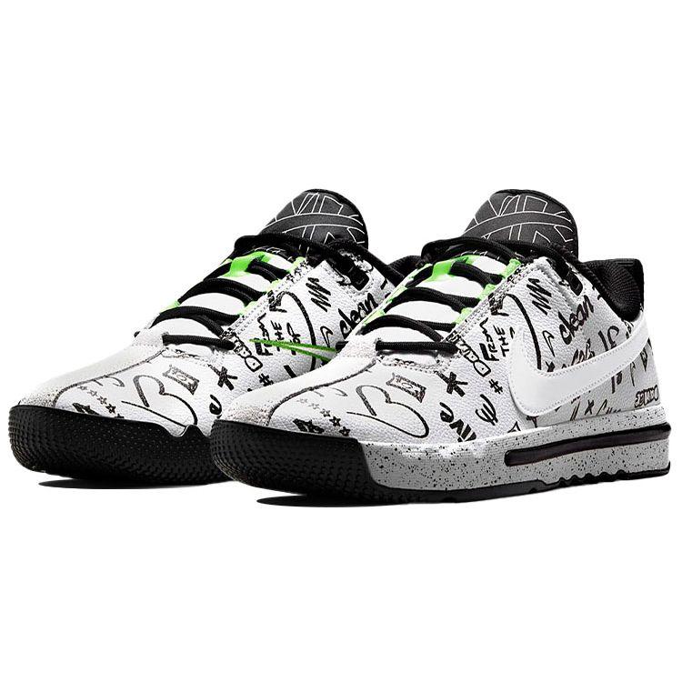 Nike Pantofi sport unisex Air Sesh cu imprimeu integral alb-platină pură-verde DD3680-002