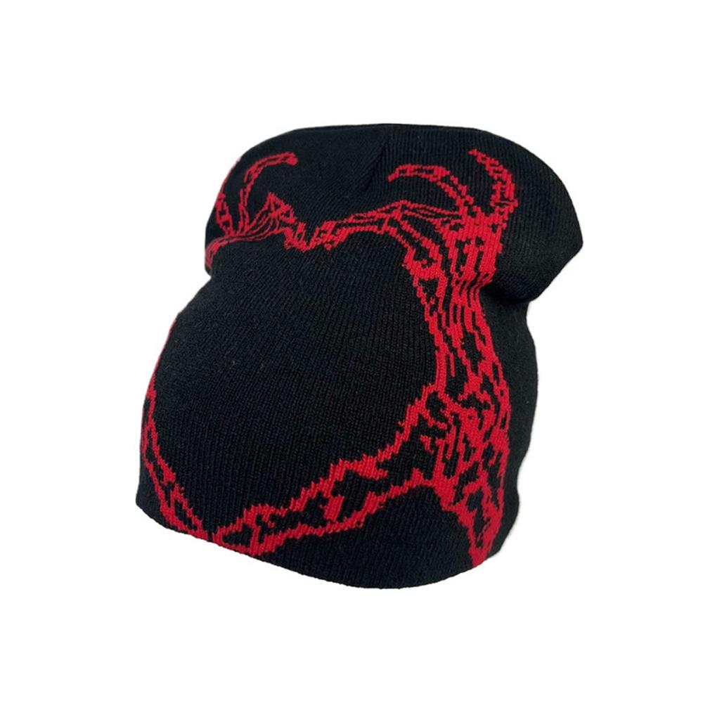 1PC Couple's Flowered Hats Are Fashionable And Versatile Knitted Woolen Hats Are Cold Hats For Keeping Warm In Autumn And Winter